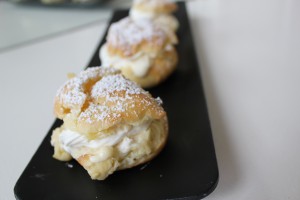 cream puffs with light vanilla cream filling